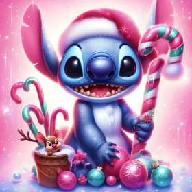 Disney Stitch Noël Kit Créatif Edition Festive Peinture par Numéro Stitch