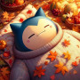 Ronflex en Pull : Douceur d'Automne Peinture par Numéro Pokémon