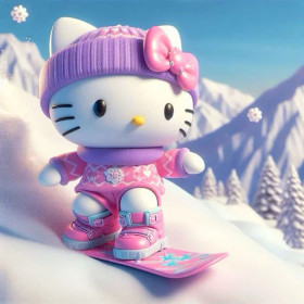Hello Kitty Snowboard Peinture par Numéro Disney