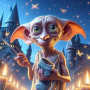 Dobby : L'Elfe Libre devant le Château de Poudlard Peinture par Numéro Harry Potter