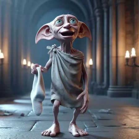 Dobby l'Elfe Libre et sa Chaussette Peinture par Numéro Harry Potter