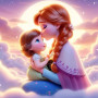 Anna Tendresse Maternelle Solaire Peinture par Numéro Disney