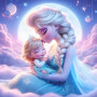 Elsa Amour Maternel Lunaire Peinture par Numéro Disney