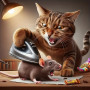Chat Malicieux & Souris Peinture par Numéro Humoristique