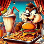 Taz au Diner Américain Peinture par Numéro Humoristique