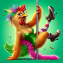 Poule Pole Dance Peinture par Numéro Humoristique