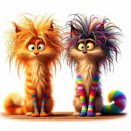 Chats Décoiffés Peinture par Numéro Humoristique