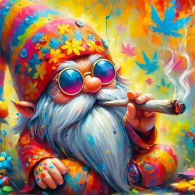 Gnome Psychédélique Peinture par Numéro Humoristique