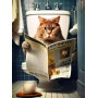 Chat aux Toilettes Peinture par Numéro Humoristique