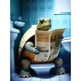 Tortue Philosophe Peinture par Numéro Humoristique