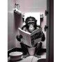 Singe Lecteur aux Toilettes Peinture par Numéro Humoristique
