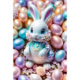 Lapin aux Perles et Œufs de Pâques Pastel Peinture par Numéro Pâques