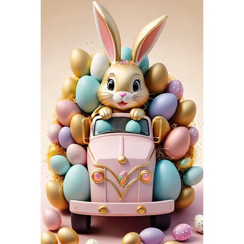 Résultat final de la peinture lapin camion de Pâques.