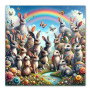 L'Assemblée des Lapins sous l'Arc-en-Ciel Peinture par Numéro Pâques