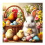 Lapin de Pâques et sa Joyeuse Basse-cour Peinture par Numéro Pâques