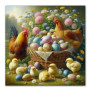 Pâques à la Ferme : La Famille Poule et ses Poussins Peinture par Numéro Pâques
