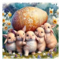 La Joyeuse Famille de Lapins et l'Œuf Géant Peinture par Numéro Pâques