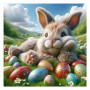 Lapin Rêveur de Pâques Allongé dans l'Herbe Peinture par Numéro Pâques