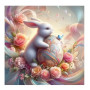 Lapin Enchanteur et son Œuf aux Fleurs Pastel Peinture par Numéro Pâques