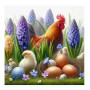 Coq Majestueux et sa Couvée de Pâques Peinture par Numéro Pâques