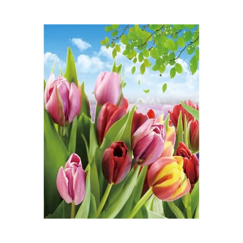 Résultat attendu pour la peinture Tulipes Multicolores