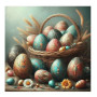 Panier d'Œufs de Pâques Artistiques et Épis de Blé Peinture par Numéro Pâques