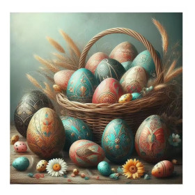 Panier d'Œufs de Pâques Artistiques et Épis de Blé Peinture par Numéro Pâques