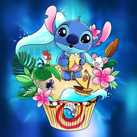 Stitch Cupcake des Îles Peinture par Numéro Stitch