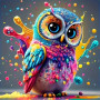 Hibou Pop Art Multicolore Peinture par Numéro Hibou