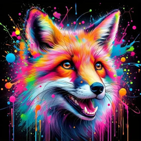Renard Pop Art Multicolore Peinture par Numéro Pop Art