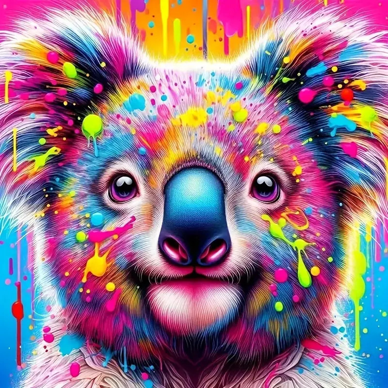 Résultat final de la peinture par numéro Koala Pop Art
