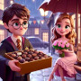 Harry Potter et sa Princesse : Déclaration sous la Pluie Peinture par Numéro Saint-Valentin