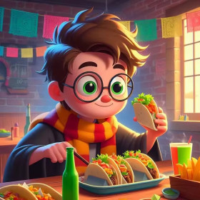 Harry Potter et les Tacos Magiques Peinture par Numéro Harry Potter