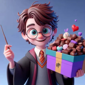 Harry Potter et sa Boîte de Chocolats Magiques Peinture par Numéro Harry Potter