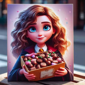 Hermione et le Cadeau en Chocolat Peinture par Numéro Harry Potter