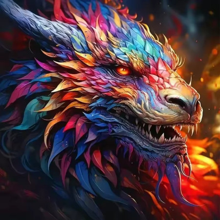 Le Dragon aux Écailles Flamboyantes Peinture par Numéro Pop Art