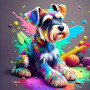 Le Schnauzer Pop Art Arc-en-Ciel Peinture par Numéro Pop Art