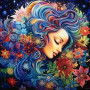 Rêverie Florale : La Muse Céleste Peinture par Numéro Pop Art