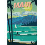 Maui Hawaii : Affiche de Voyage Vintage Peinture Numéro Affiche Vintage