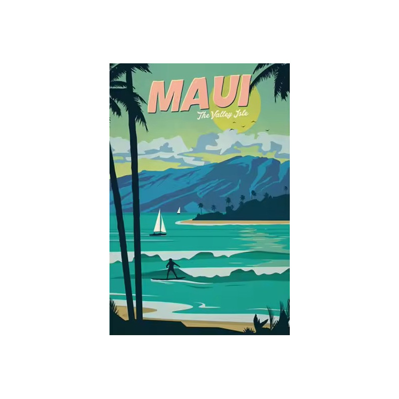 Résultat final de la peinture affiche Maui Hawaii.