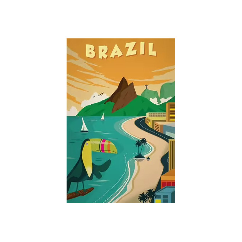 Aperçu final de l'affiche Brésil vintage.