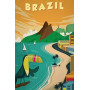 Brésil Exotique : L'Affiche Rétro de Rio Peinture Numéro Affiche Vintage