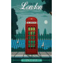 Londres : La Cabine Téléphonique Rouge Peinture Numéro Affiche Vintage