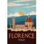 Florence Italie : Affiche de Voyage Vintage Peinture Numéro Affiche Vintage
