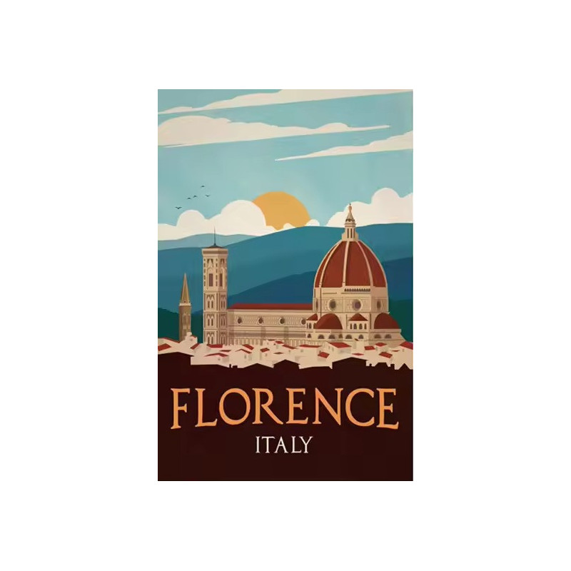 Aperçu final de l'affiche Florence Italie vintage.