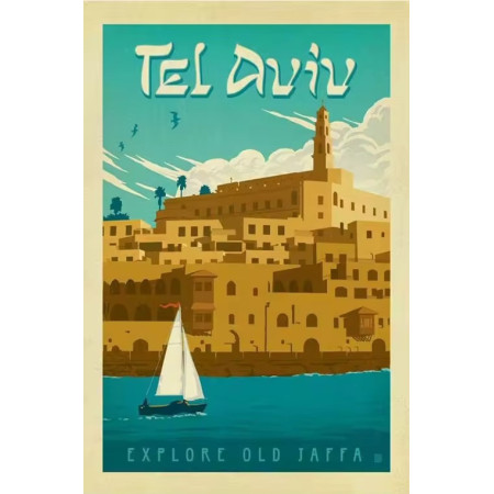 Tel Aviv : Old Jaffa Peinture Numéro Affiche Vintage