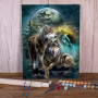 Duo de Loups et Clair de Lune Peinture par Numéro Loup
