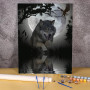 Loup au Clair de Lune & Aigle Peinture par Numéro Loup