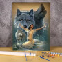 L'Esprit du Loup et la Chamane Peinture par Numéro Loup