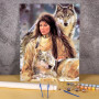 La Gardienne des Loups sous la Neige Peinture par Numéro Loup